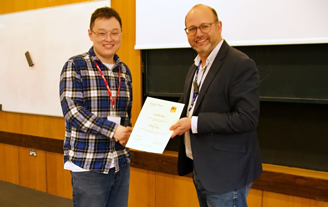 Yuxiang Zhou with Professor Christopher Gourlay