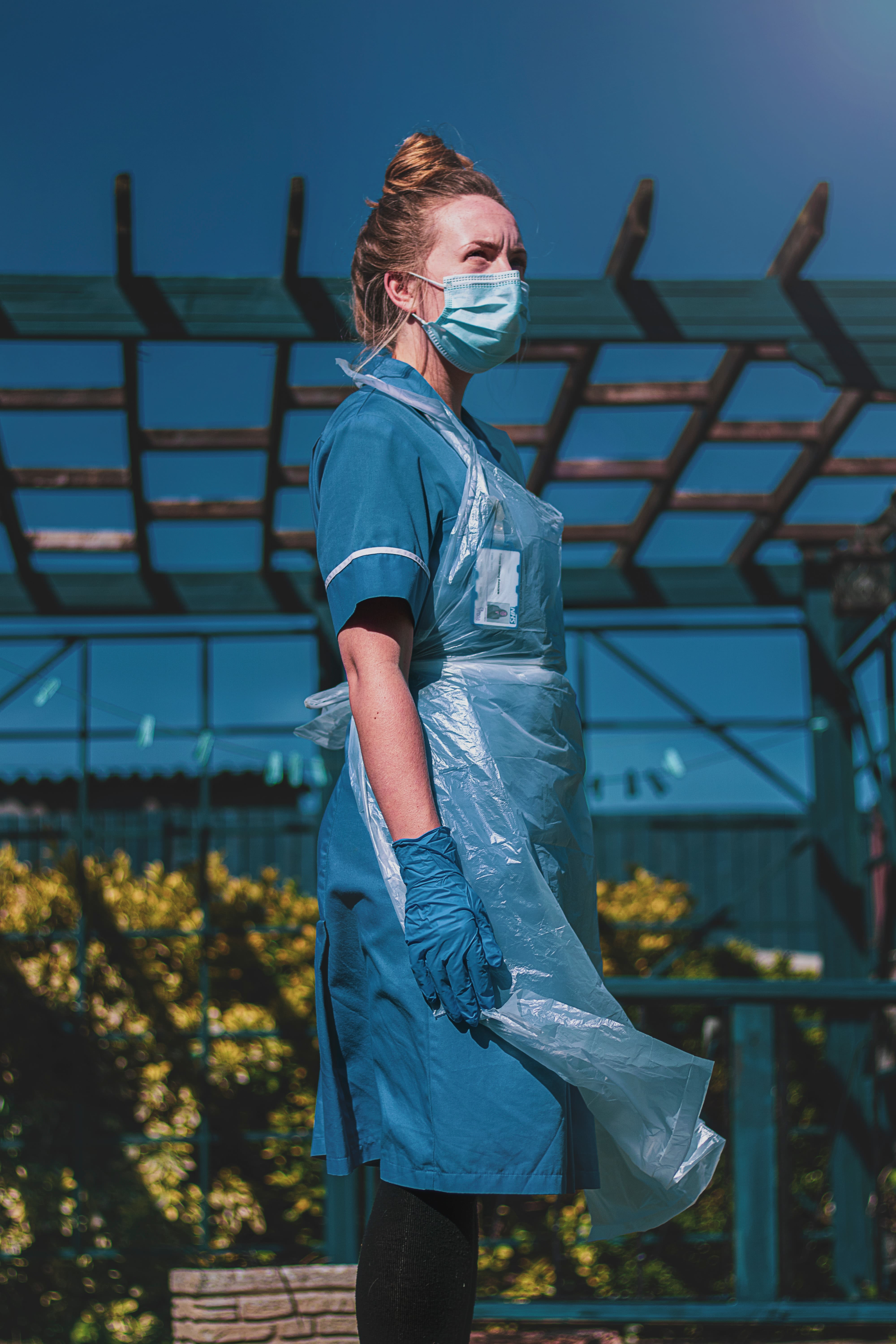 Nurse outside in PPE