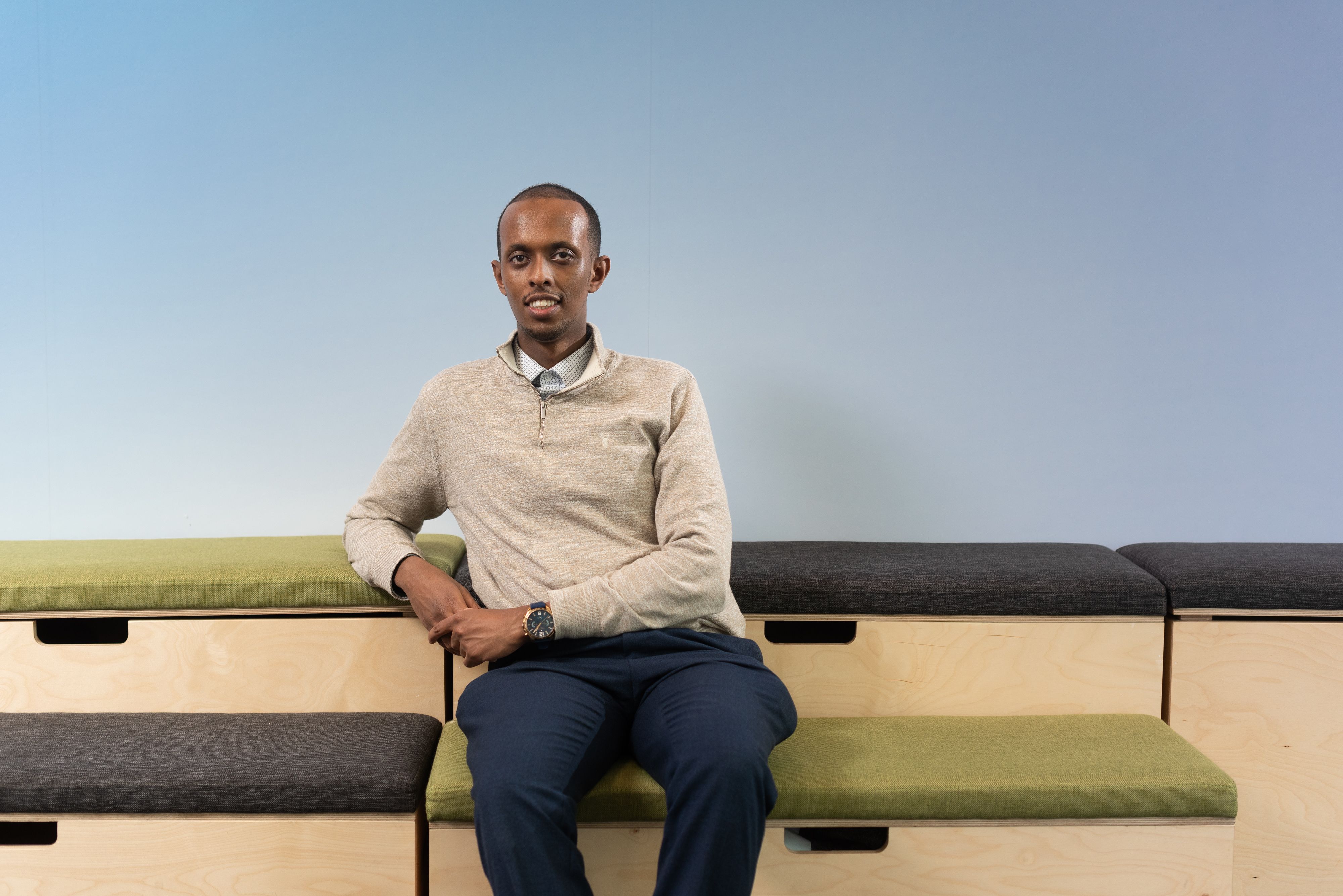 Imperial alumnus Abdirahman Ismail at his office.