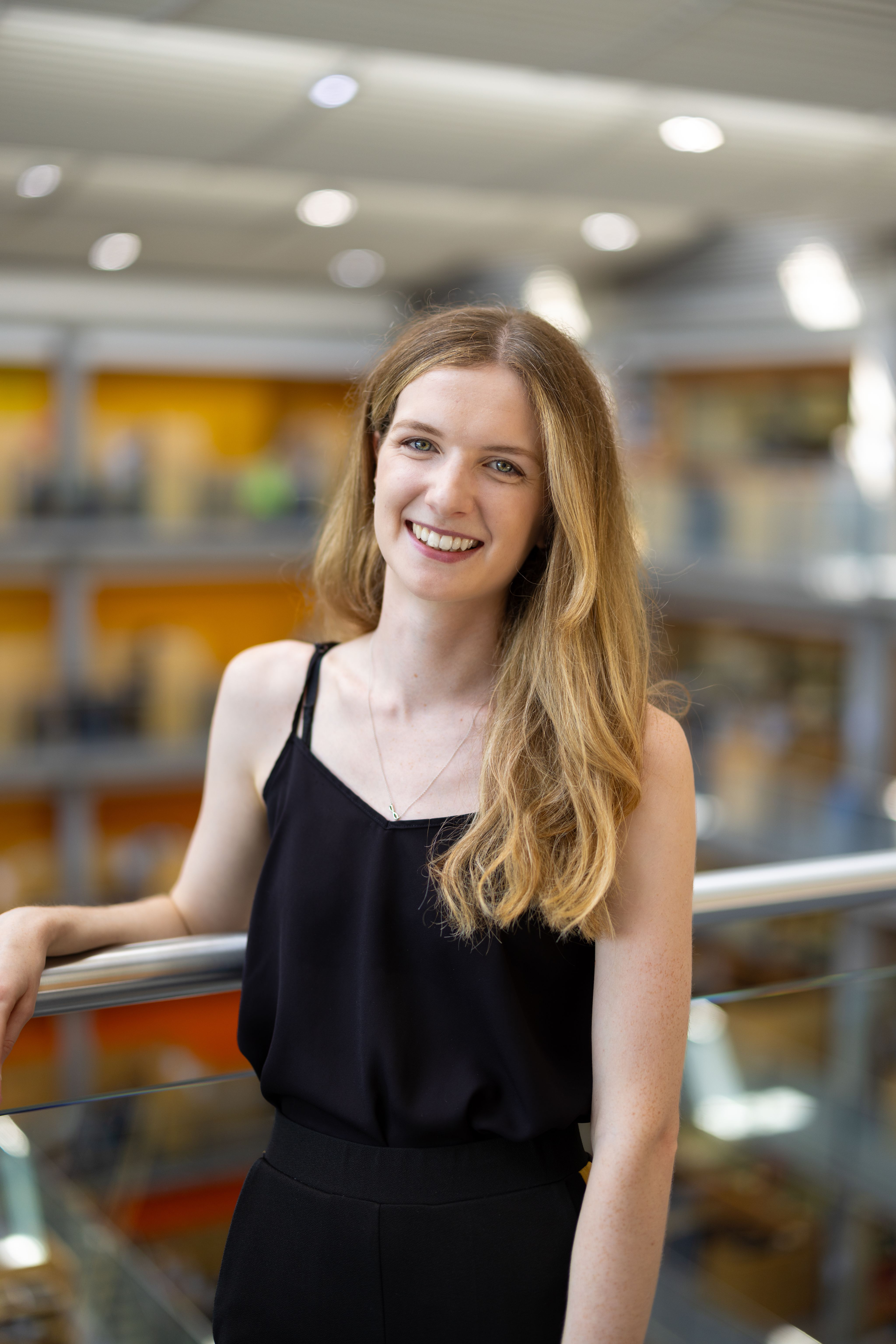 Professional portrait photo of Katie in the Sir Alexander Fleming Building on South Kensington Campus