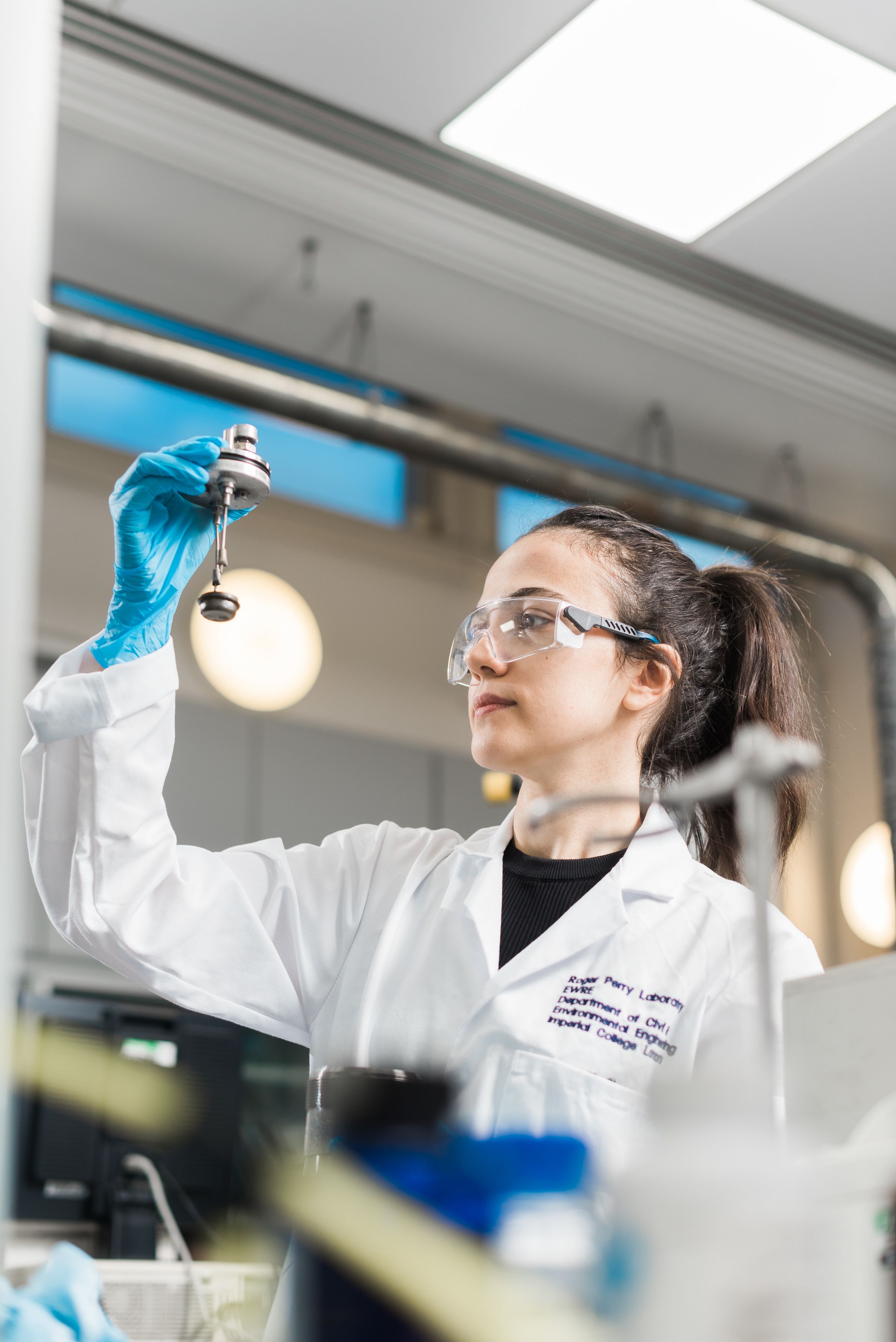 Female student in lab