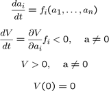  [Formulae defining a Lyapunov function for an ODE] 