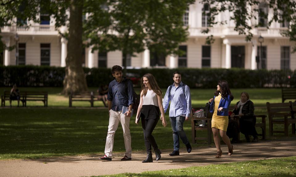 students strolling