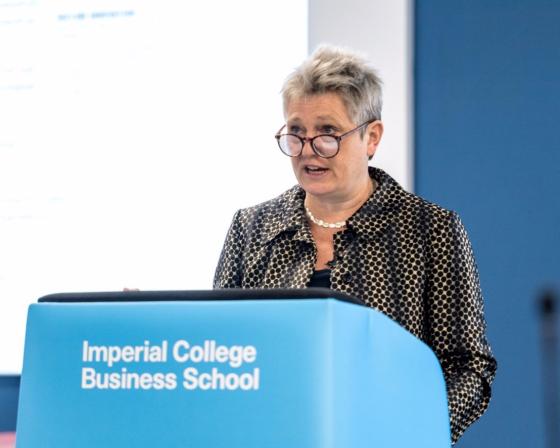 Kate Bingham speaking at the Business School's annual conference 2022