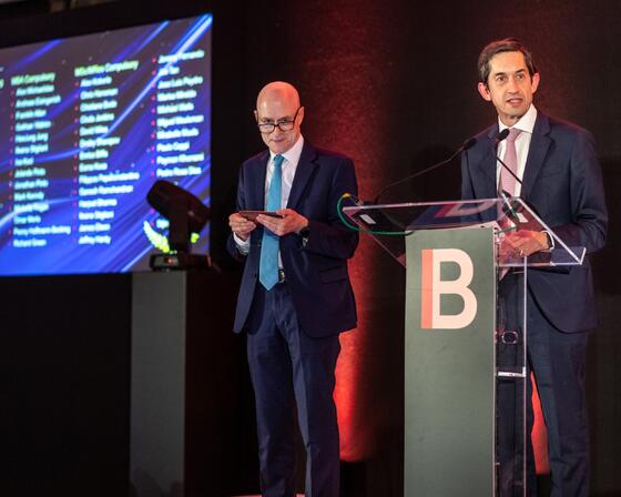 Franklin Allen and Francisco Veloso at the Business School staff awards 