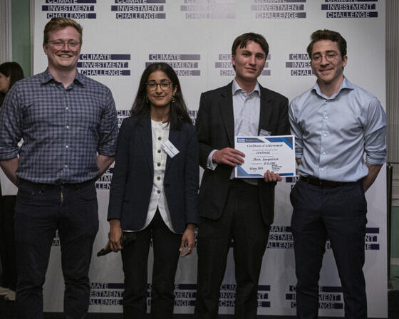 Climate insurance idea wins top prize in Business School competition