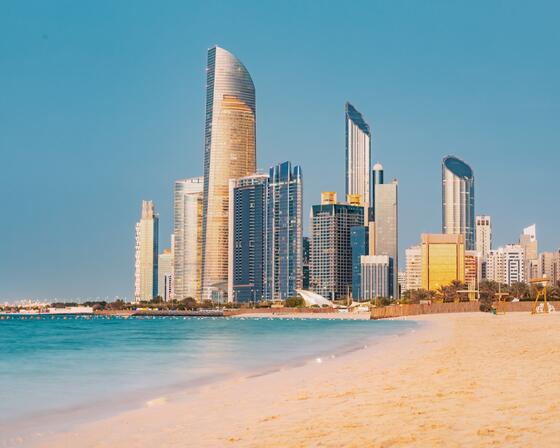 The city of Abu Dhabi, UAE in the day