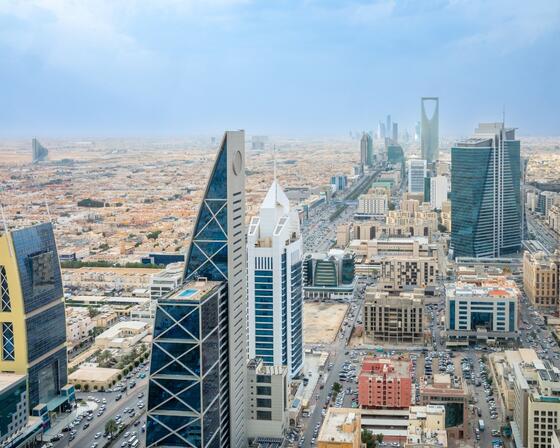 The city of Riyadh, Saudi Arabia in the day