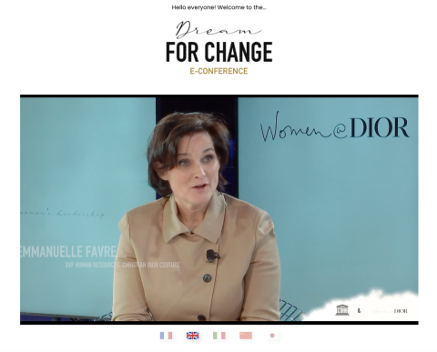 Emmanuelle Favre of Christian Dior Couture speaks at Women@Dior conference