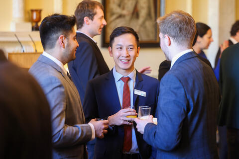 Imperial students networking at 10 Downing Street