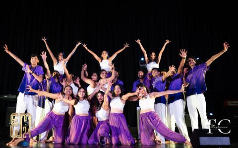 Students from Indian Society strike pose 