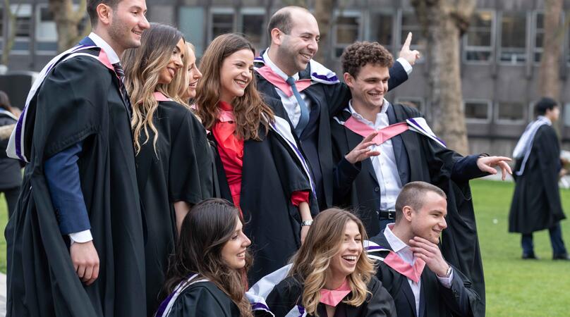 Group of MSc Risk Management & Financial Engineering students at their graduation in South Kensington 