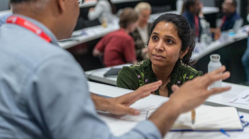 Executive MBA student engaging in classroom activity