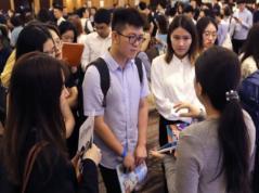 Students attending a careers fair
