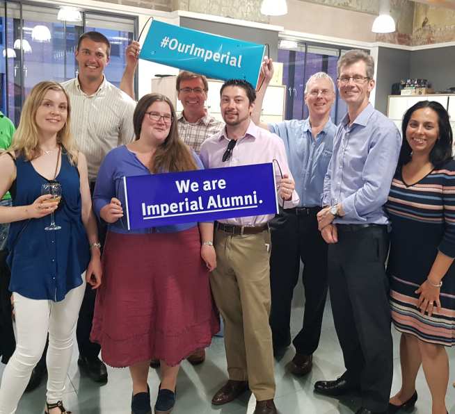 Madhu and members of the South West alumni group at a recent event with Professor William Knottenbelt