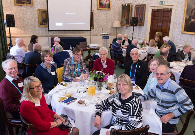 Alumni enjoying last year's welcome back breakfast