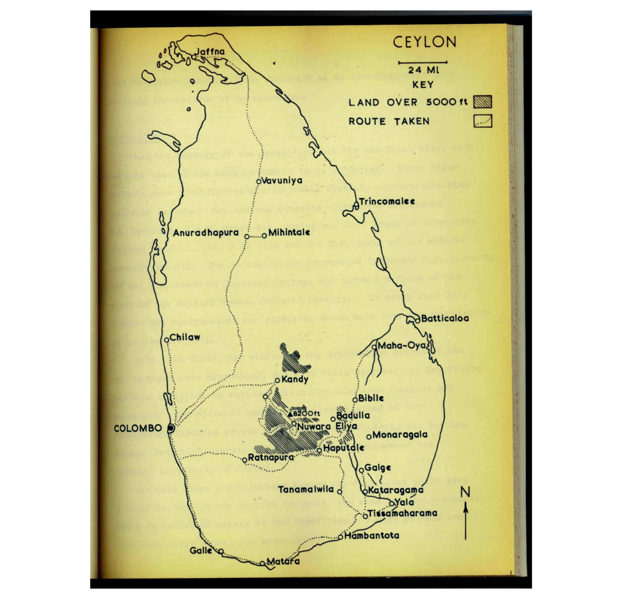 Map of Ceylon (Sri Lanka)