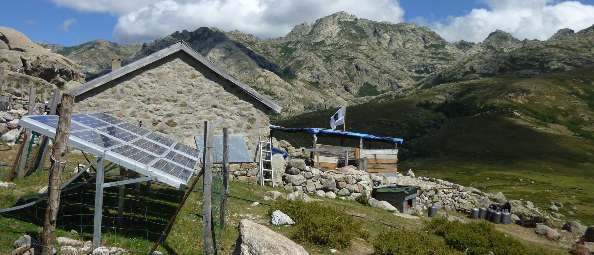 Solar panel outside a house in a rura area