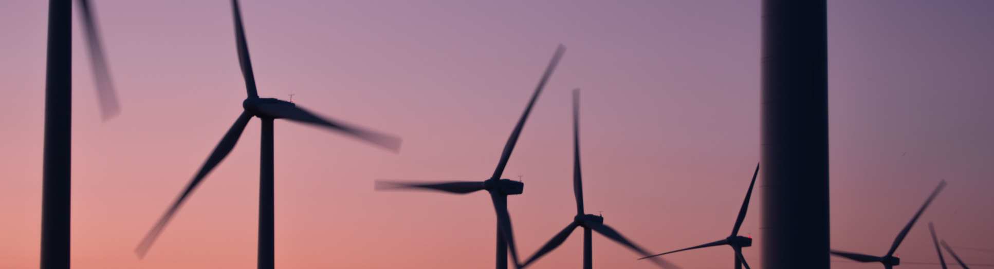 Wind turbines at dusk