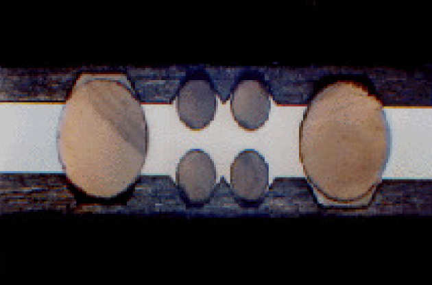 End-on view of microengineered quadrupole 
