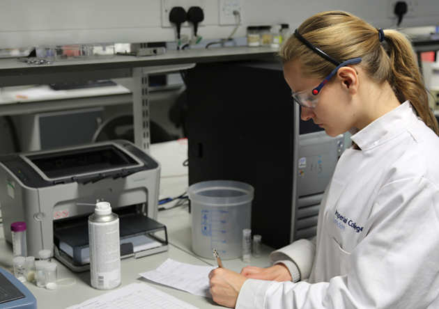 Student in the laboratory