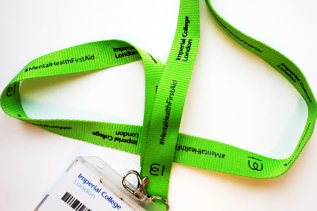 Imperial ID on a green lanyard