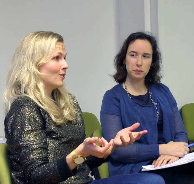 Mothers discuss their experience of maternity care at St Mary's Hospital at a St Mary's Patient Experience Hub event in November 2016