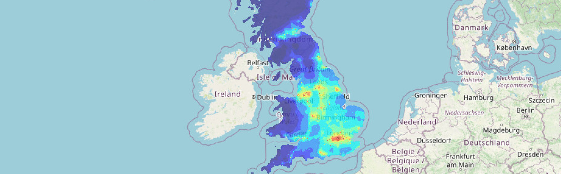 Map of air pollution models