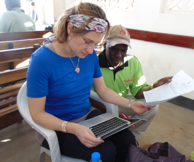 Dr Katharina Hauck, Deputy Director for the Abdul Latif Institute for Disease and Emergency Analytics (the Jameel Institute) in a health facility in Livingstone, Zambia