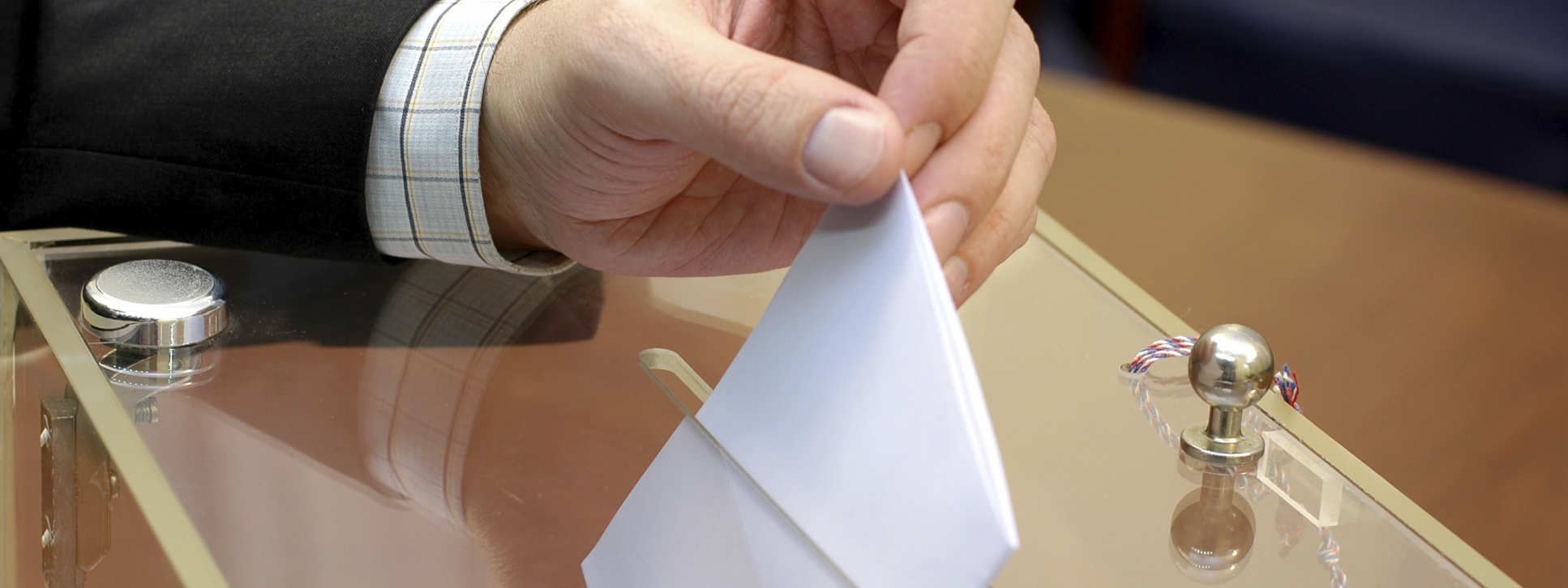 Voter casting vote