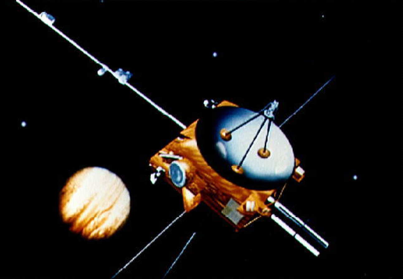 Simulation of Ulysses approaching Jupiter in February 1992.
