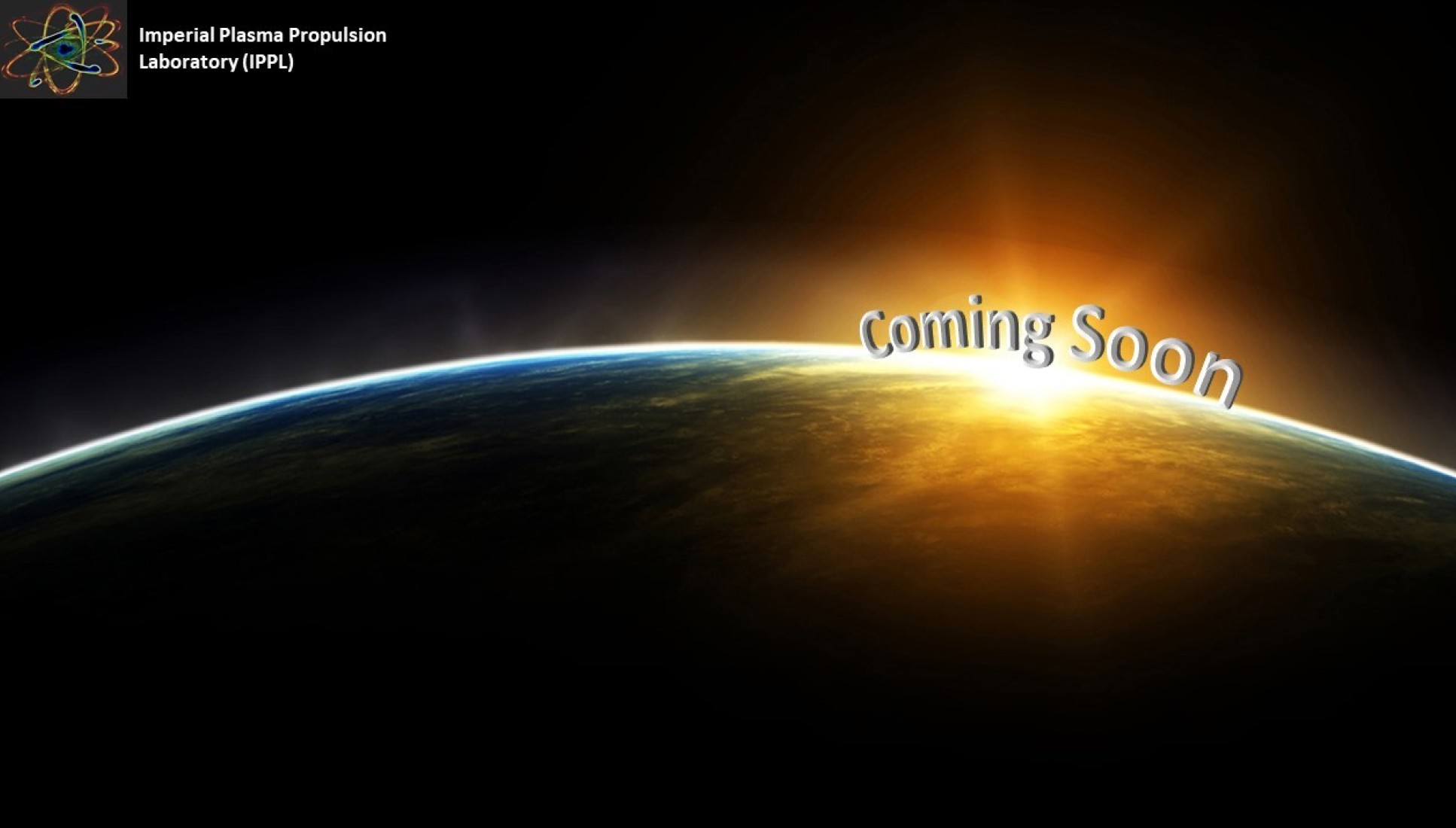 A photo of sunrise as viewed from space with the words coming soon
