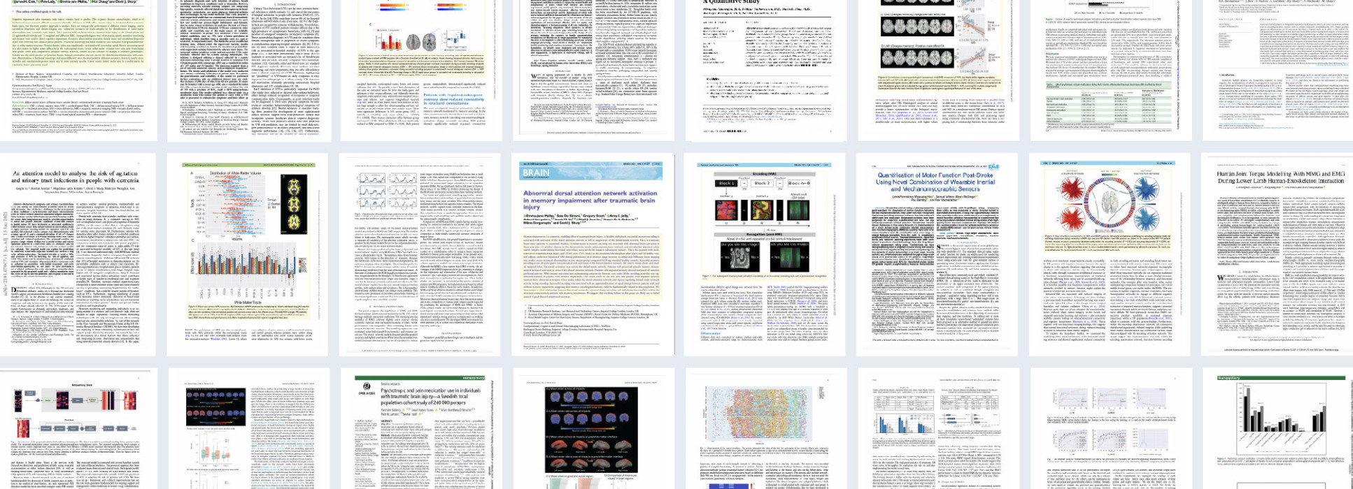 Collage of published research papers