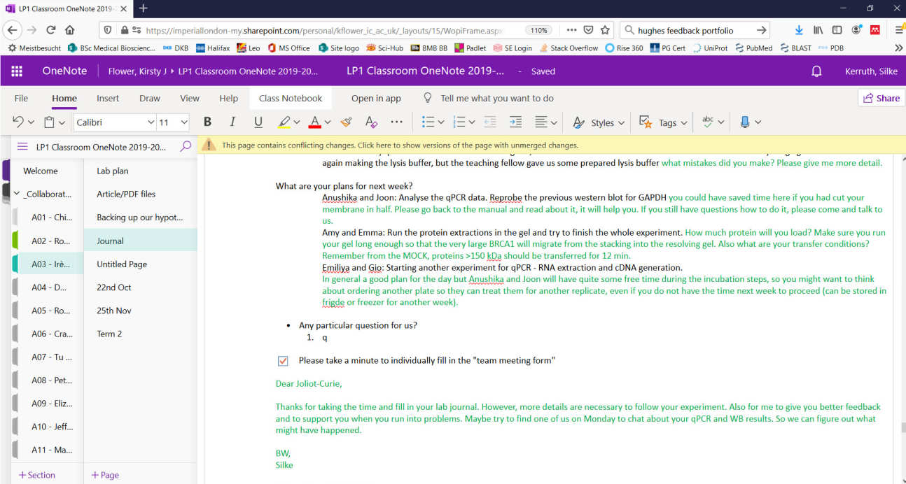 A screenshot of OneNote