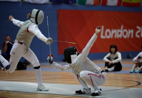 Japanese fencers practising their moves