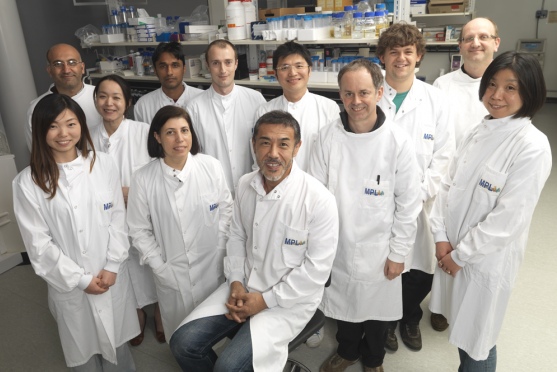 The Membrane Protein Laboratory team: Back row: Yilmaz Alguel, Mutsuko Grant, Indran Mathavan, James Birch, Nienjen Hu, Matthew Jennions, James Foadi. Front row: Tian Geng, Isabel Moraes, So Iwata, Alex Cameron, Momi Iwata.