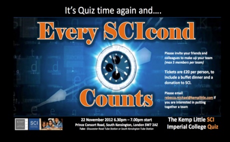 SCI fundraising Quiz Night Announcement