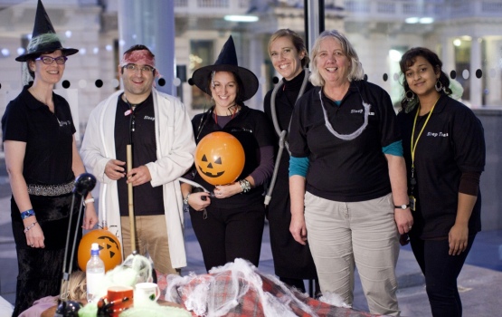 Witches coven: "The sleep science team line up for a photo. So, did I fall asleep? Sadly not."