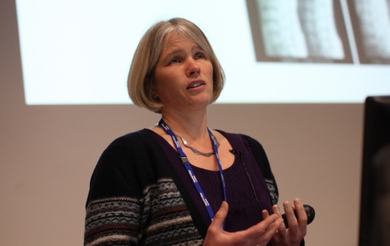Professor Alison McGregor speaking at the What do our bones tell us about ourselves? debate