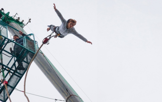 One of the brave jumpers raising money for Concern Universal, Breast Cancer Campaign and Richard House