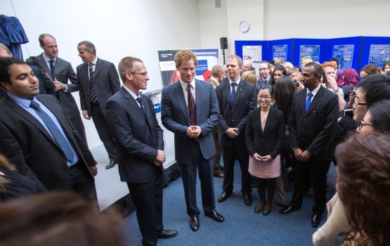 HRH is introduced by Professor Anthony Bull to members of the CBIS team