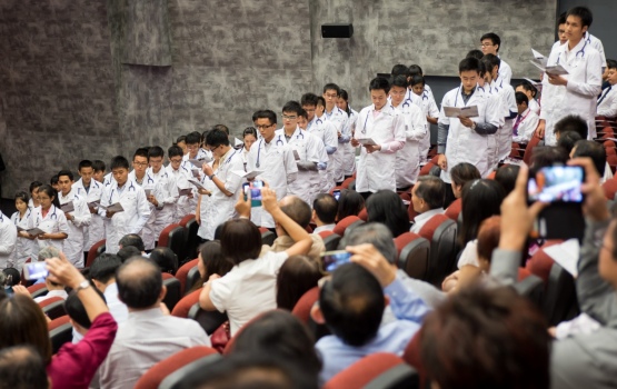 54 first year medical students donned their white coats and stethoscopes in August to start their journey at LKCMedicine in Singapore, a joint medical school between Imperial and Nanyang Technology University