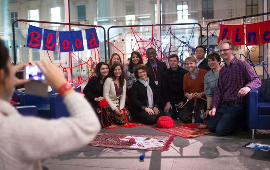 NHLI create a flowing installation with blood lines