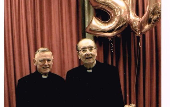 Alumnus Peter Haverty and his friend Monsignor John Allen mark 50 years since their ordination, 2012