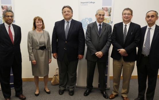 Dr Afeyan with Lord Darzi, the Deans and IC's incoming and outgoing Presidents