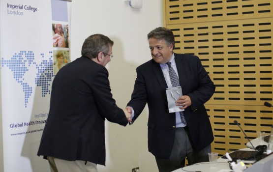 Dr Afeyan with Professor Dermot Kelleher, IC's Dean of Medicine