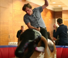 staff member on a rodeo bull