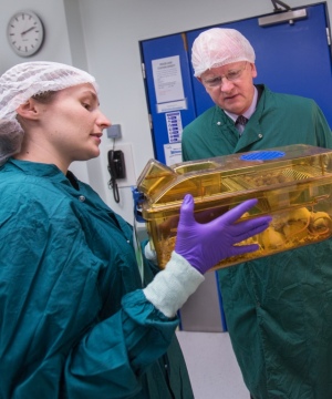 Provost James Stirling and an animal technologist