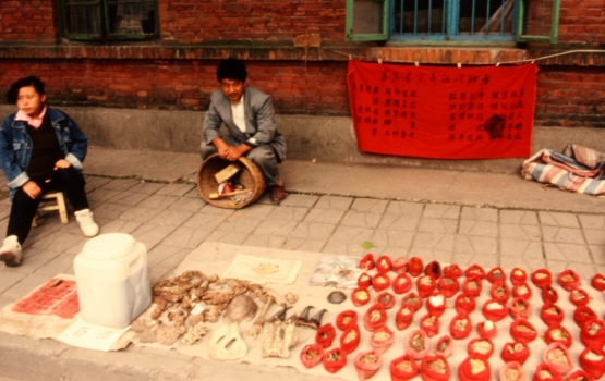 Qin Lin MT area – Town, sidewalk pharmacy, 1985-86