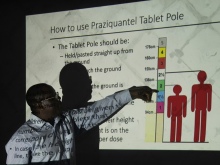 Slide explaining how to use praziquantel